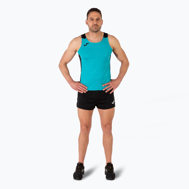 Koszulka do biegania męska Joma Record II Tank Top turquoise/black 2