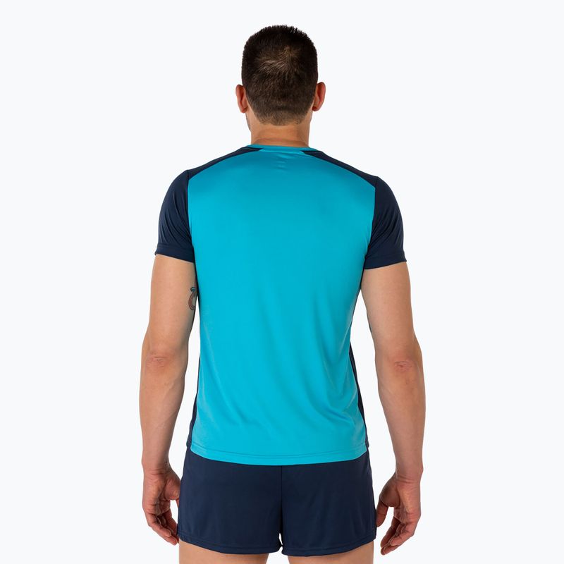 Koszulka do biegania męska Joma Record II fluor turquoise/navy 3