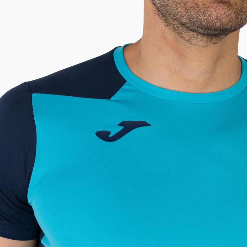 Koszulka do biegania męska Joma Record II fluor turquoise/navy 5