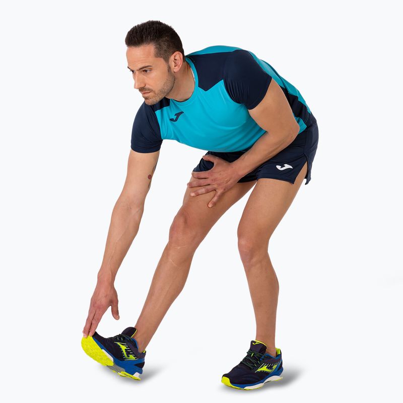 Koszulka do biegania męska Joma Record II fluor turquoise/navy 6