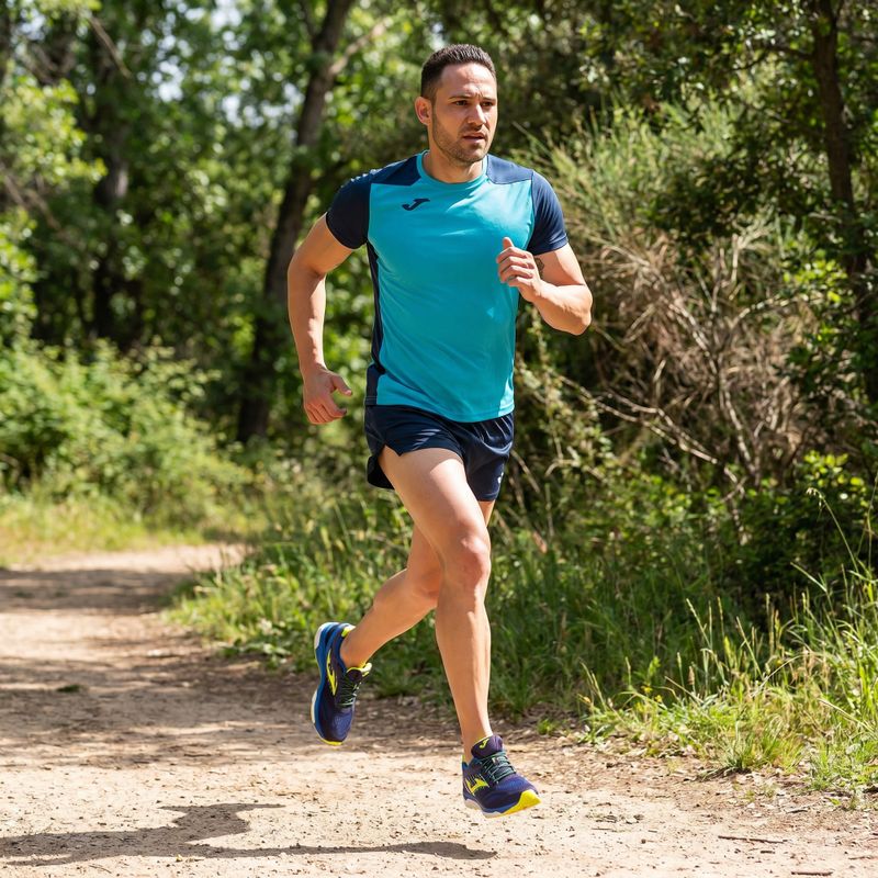 Koszulka do biegania męska Joma Record II fluor turquoise/navy 11