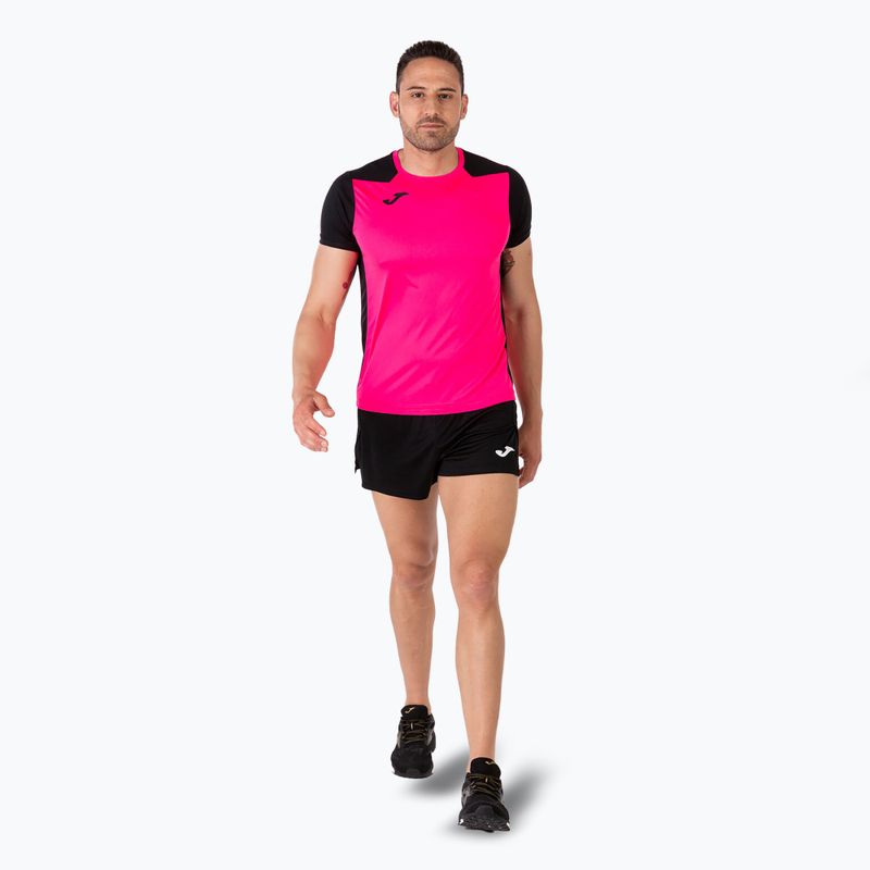Koszulka do biegania męska Joma Record II fluor pink/black 6