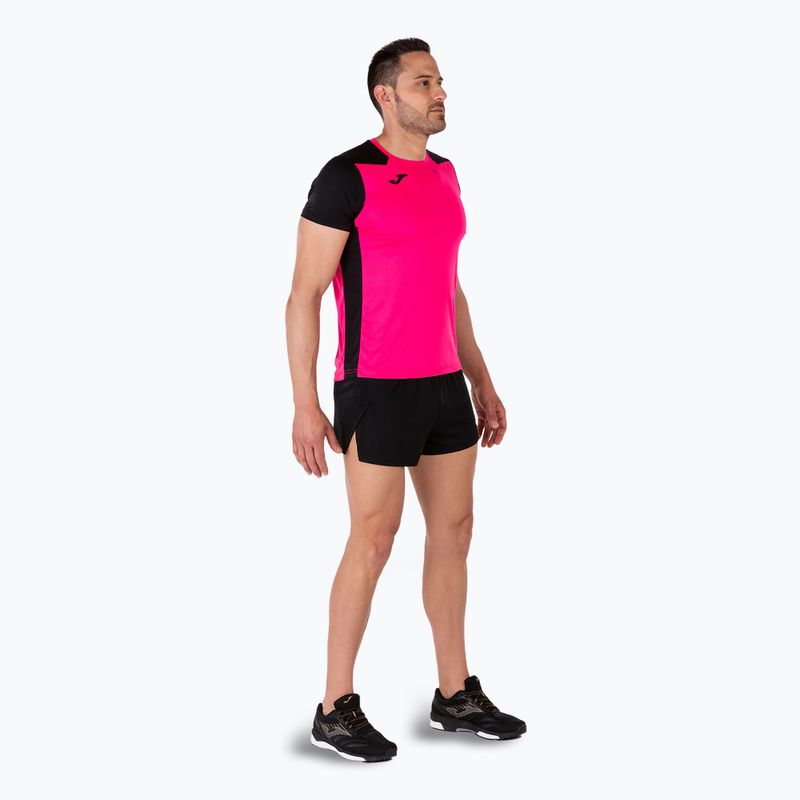 Koszulka do biegania męska Joma Record II fluor pink/black 7