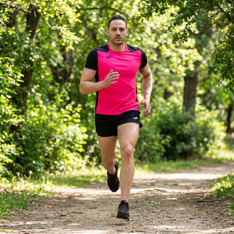 Koszulka do biegania męska Joma Record II fluor pink/black 13