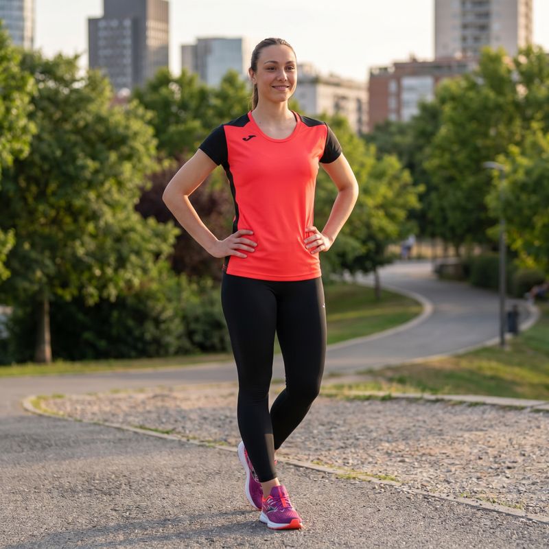 Koszulka do biegania damska Joma Record II fluor coral/black 11