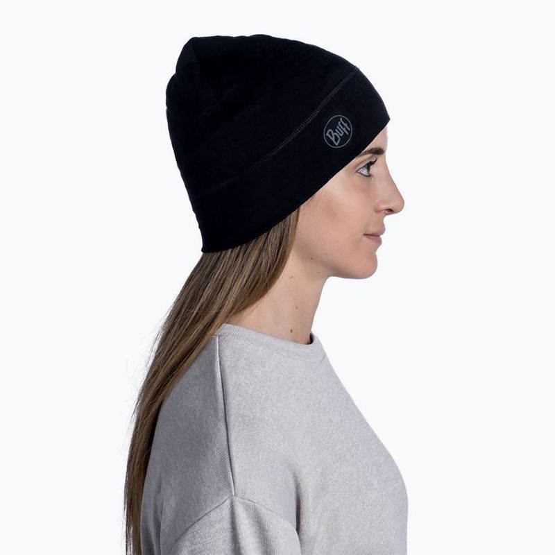 Czapka zimowa BUFF Lightweight Merino Wool solid black 6