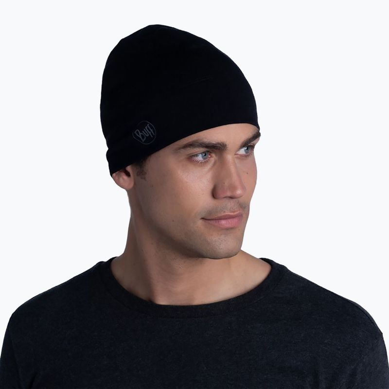 Czapka zimowa BUFF Midweight Merino Wool solid black 2