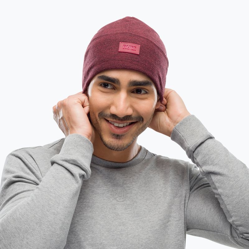 Czapka zimowa BUFF Merino Wool Fleece maroon 5