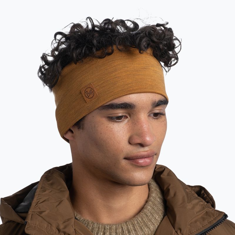 Opaska na głowę BUFF Merino Wide solid mustard 2