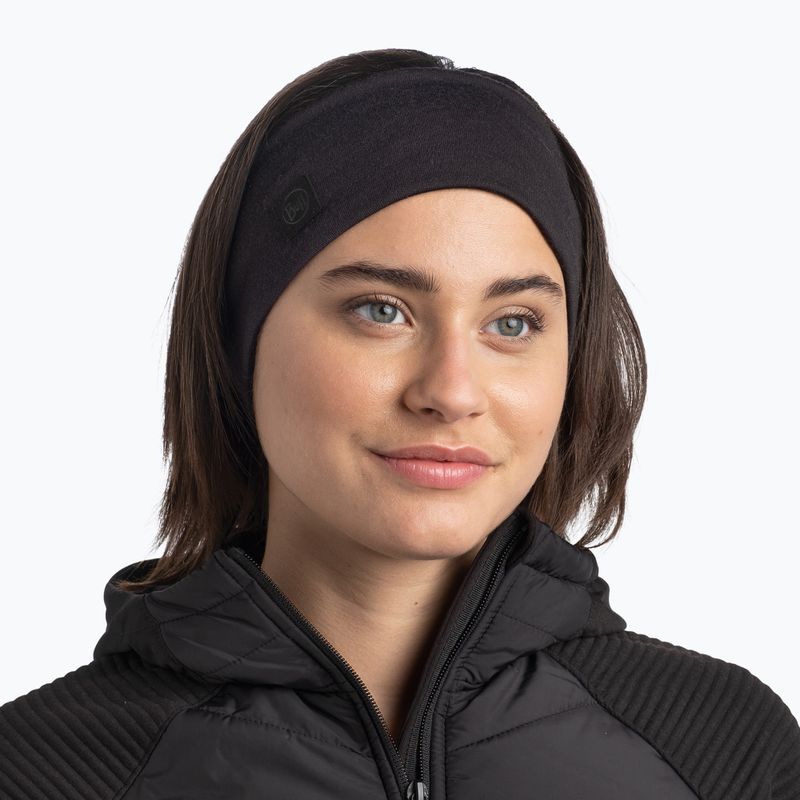 Opaska na głowę BUFF Merino Wide solid black 5