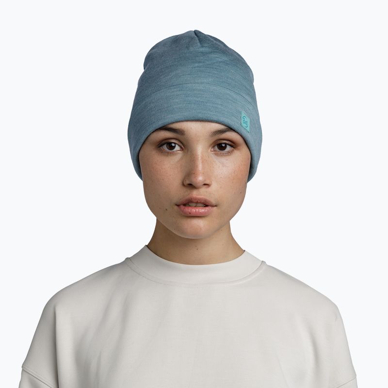 Czapka zimowa BUFF Heavyweight Merino Wool solid pool 3