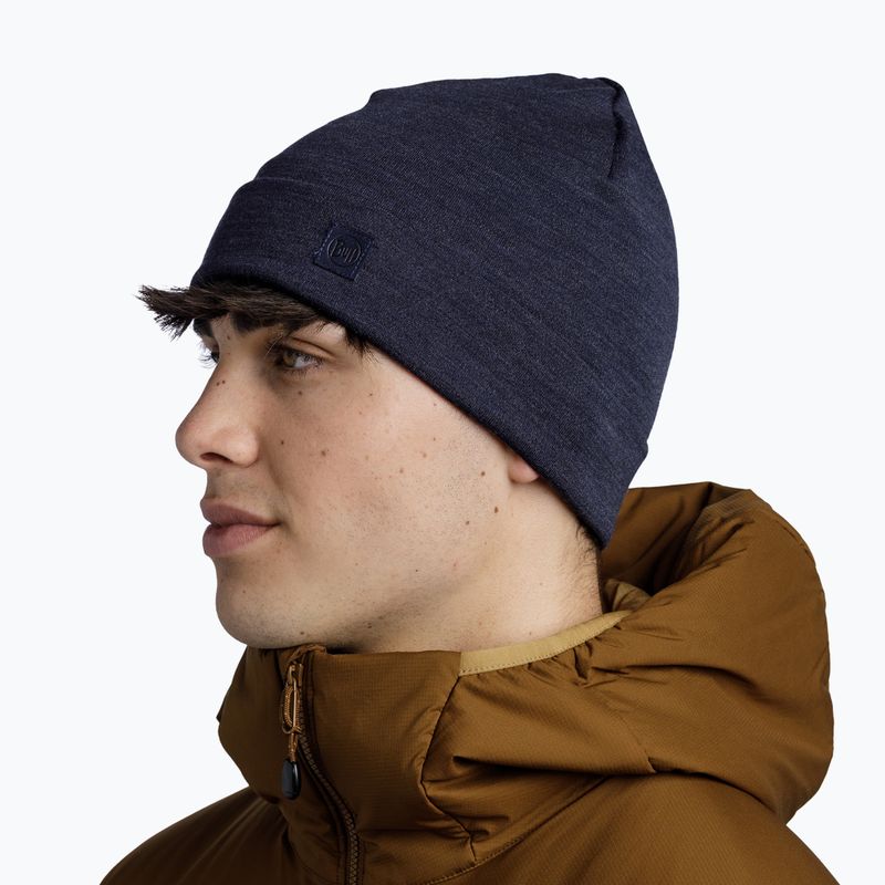 Czapka zimowa BUFF Heavyweight Merino Wool solid indigo 4