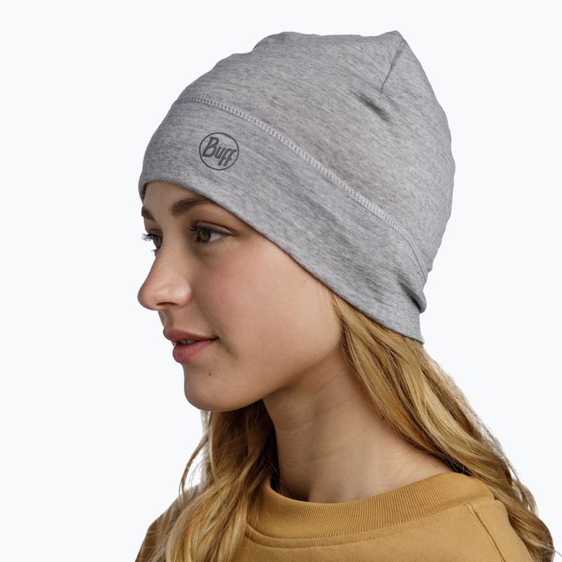 Czapka zimowa BUFF Lightweight Merino Wool solid light grey 3