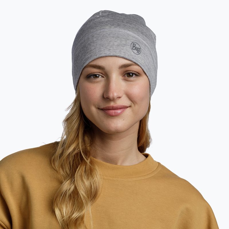 Czapka zimowa BUFF Lightweight Merino Wool solid light grey 4