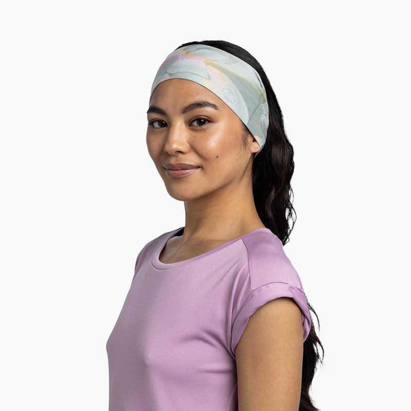 Opaska na głowę BUFF CoolNet UV Ellipse esmerald seagrove green 4