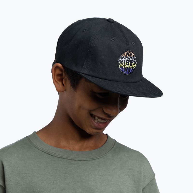 Czapka z daszkiem dziecięca BUFF Snapback Solid black 4