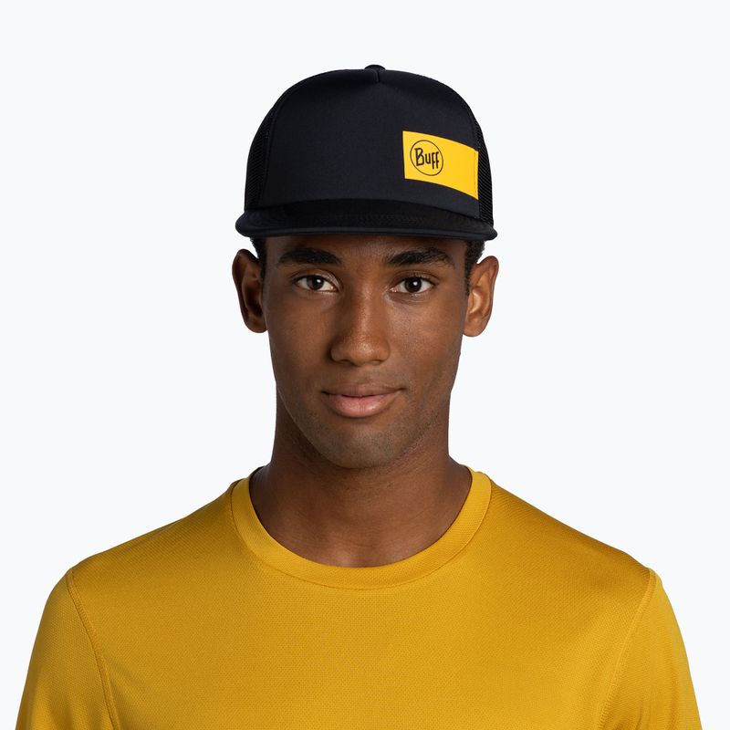 Czapka z daszkiem BUFF Explore Trucker cream logo black 3