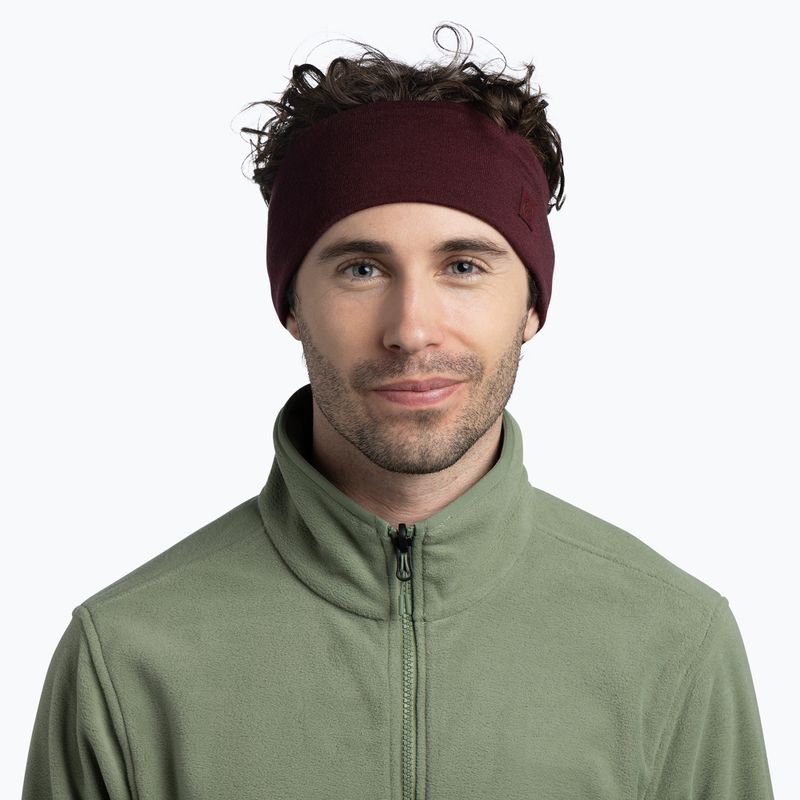 Opaska na głowę BUFF Merino Wide garnet 2
