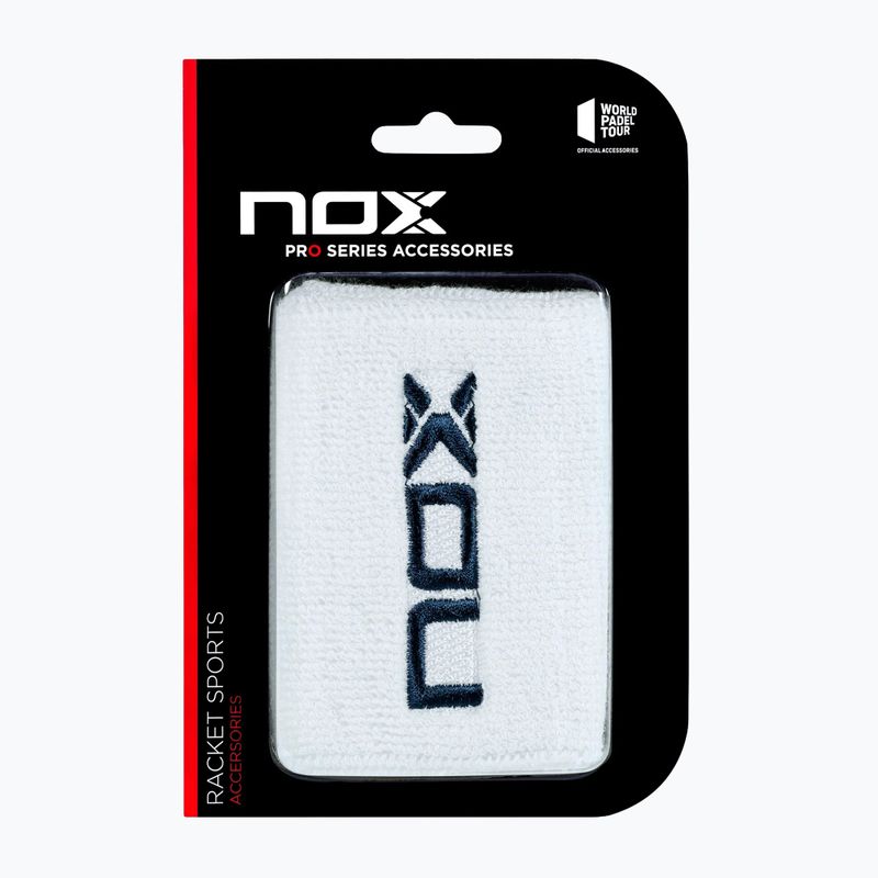 Frotki na nadgarstek NOX Wristband with Logo 2 szt. white/blue