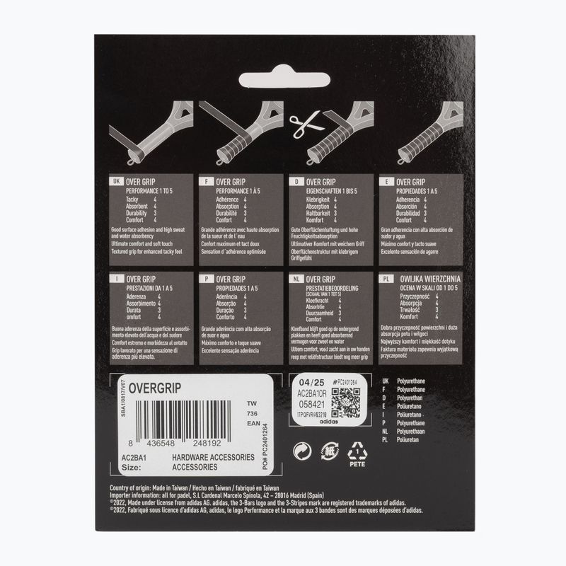 Owijki do rakiet do padla adidas Padel Overgrip Set 3 szt. orange 2
