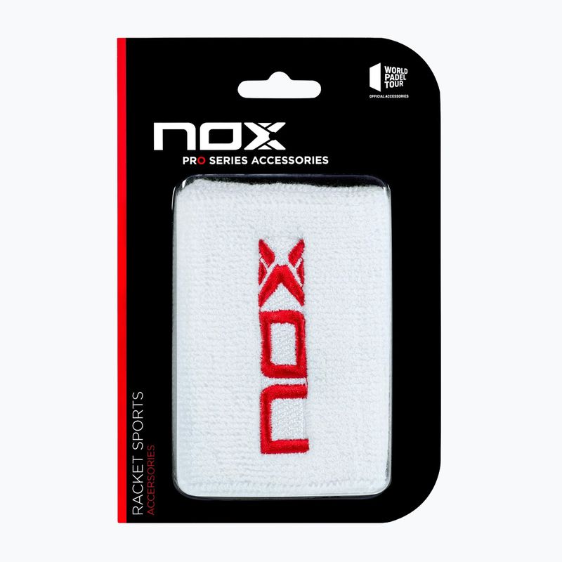 Frotki na nadgarstek NOX Wristband with Logo 2 szt. white/red
