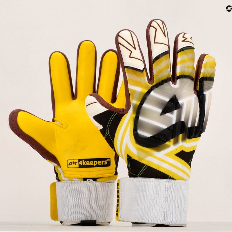 Rękawice bramkarskie dziecięce 4keepers Evo Trago NC biały/czarny/żółty 11
