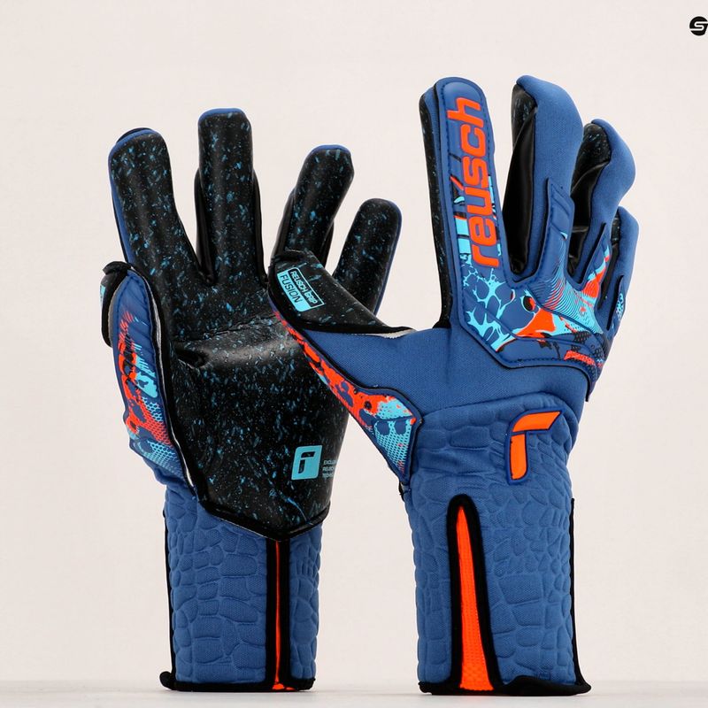 Rękawice bramkarskie Reusch Attrakt Fusion Strapless AdaptiveFlex true blue/schocking orange/black 10