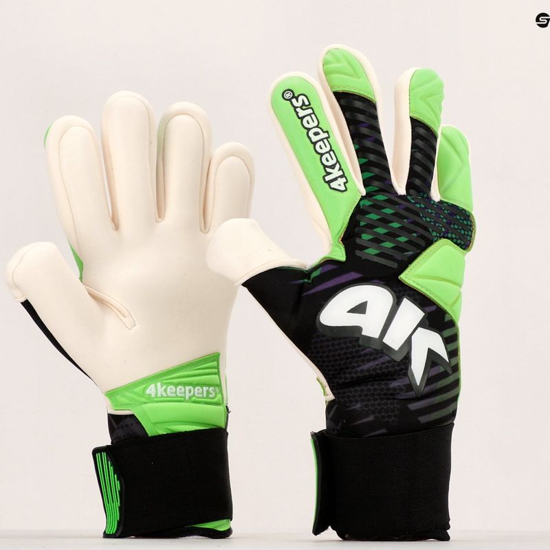 Rękawice bramkarskie 4keepers Neo Optima NC czarny/biały/zielony 11