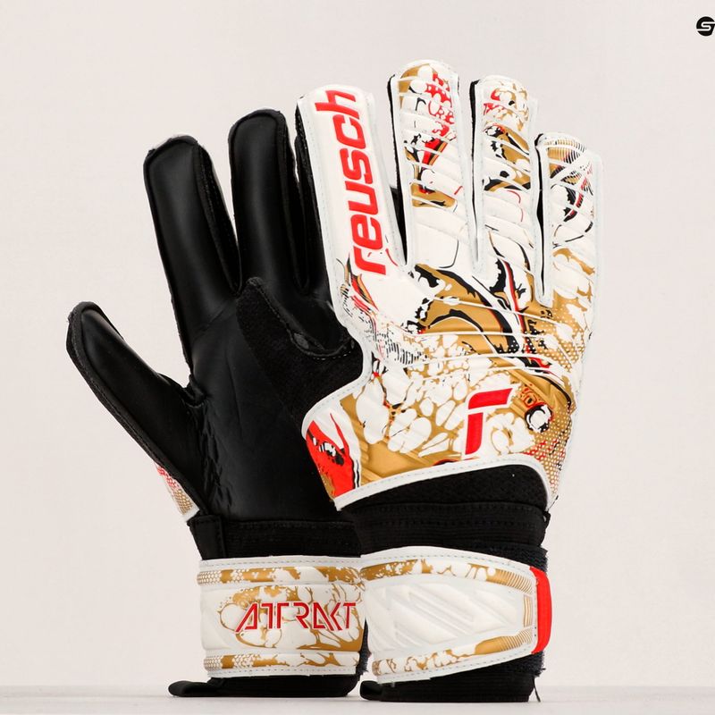 Rękawice bramkarskie Reusch Attrakt Solid white/gold/black 10