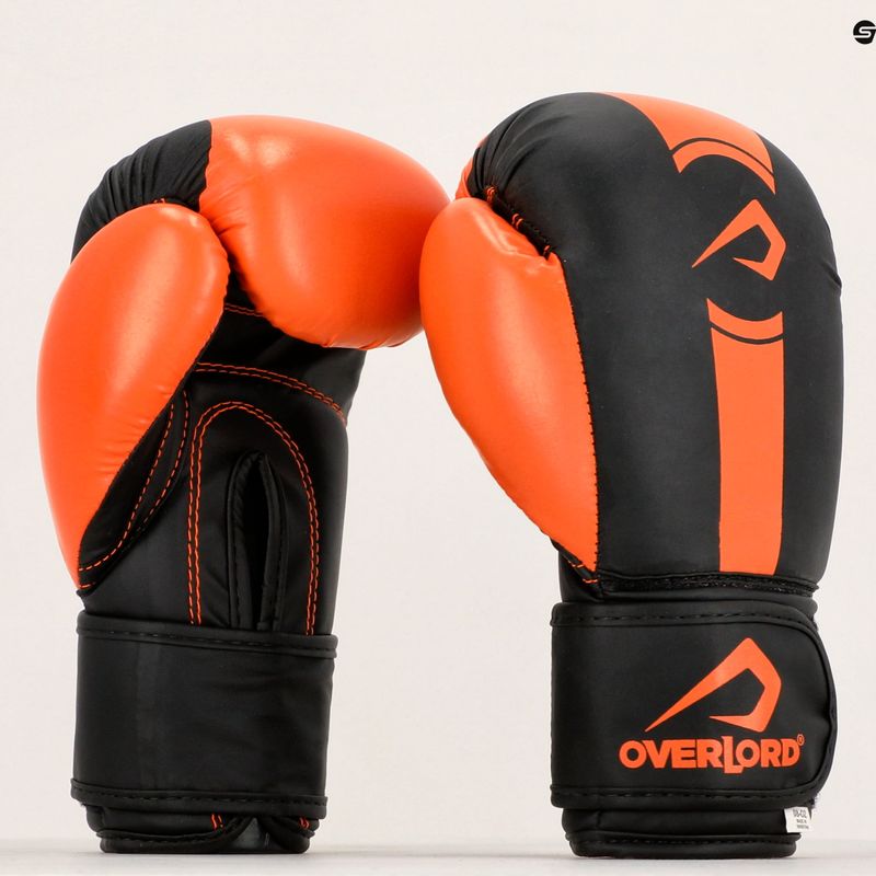Rękawice bokserskie Overlord Boxer czarne/pomarańczowe 9
