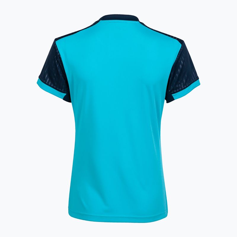 Koszulka tenisowa damska Joma Montreal W fluor turquoise/navy 7