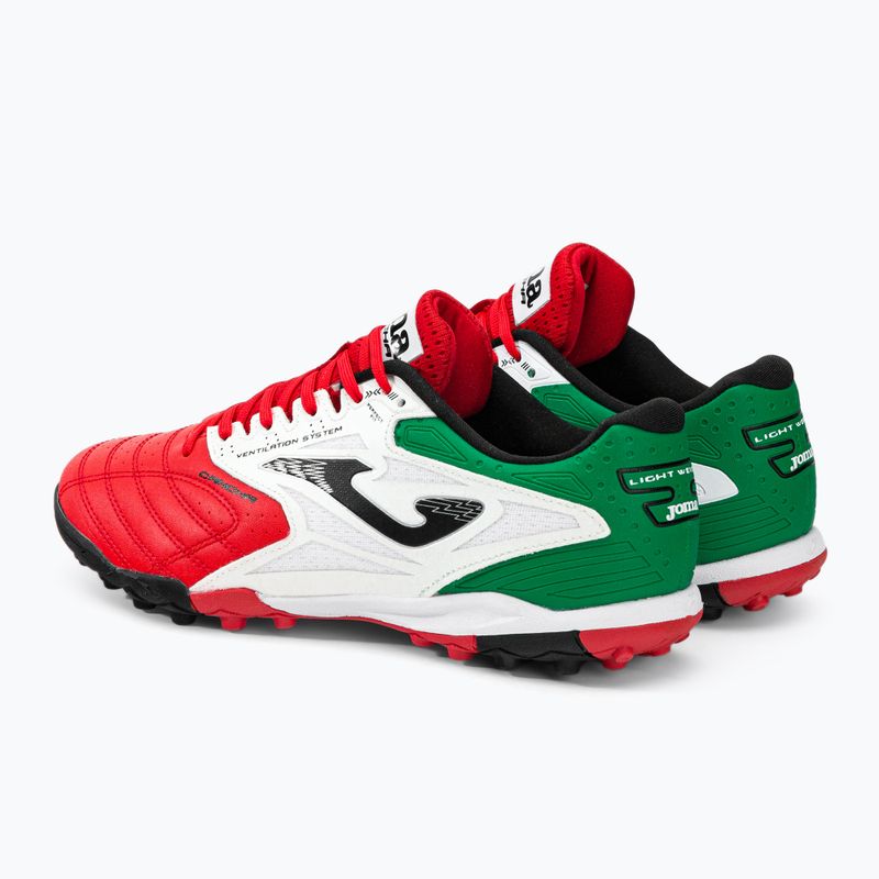 Buty piłkarskie męskie Joma Cancha TF red/white/green 3
