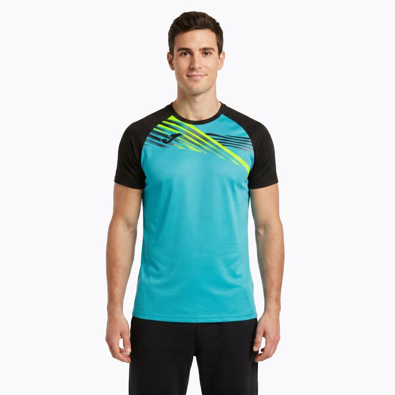 Koszulka do biegania męska Joma Elite X fluor turquoise/black