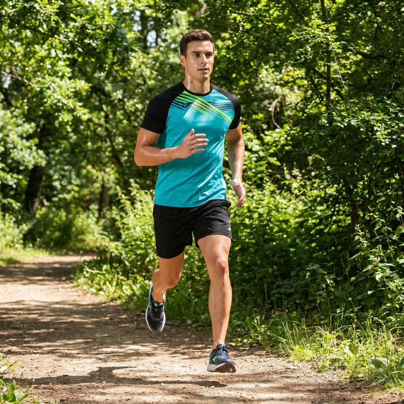 Koszulka do biegania męska Joma Elite X fluor turquoise/black 8