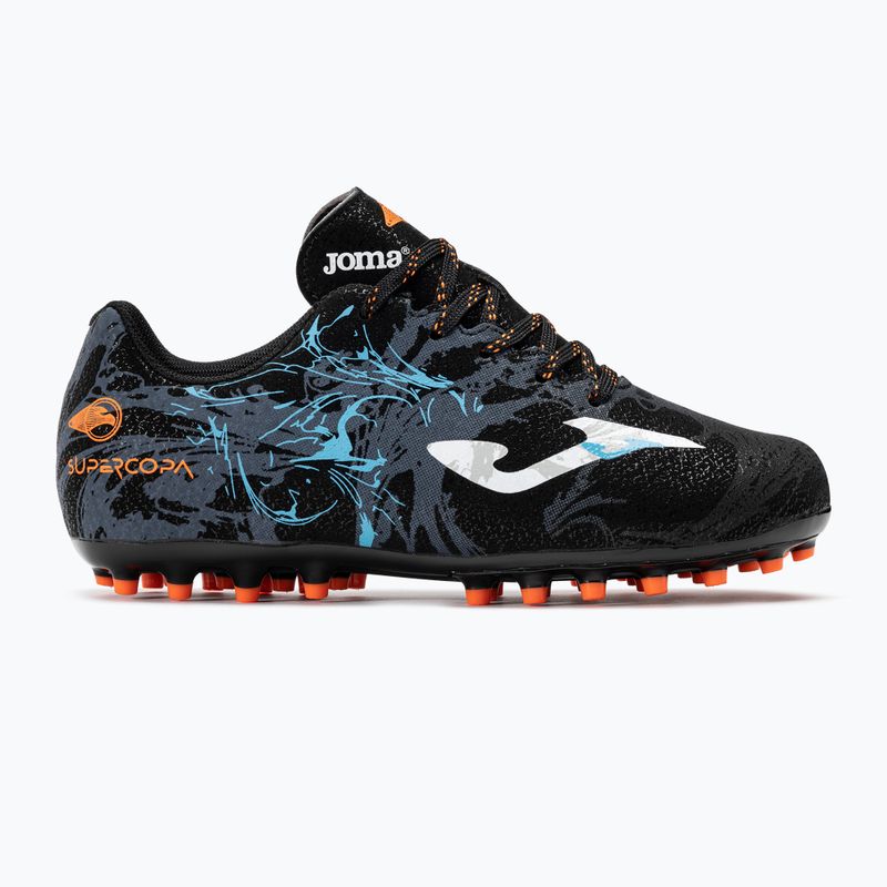 Buty piłkarskie dziecięce Joma Super Copa Jr AG black/turquoise 2