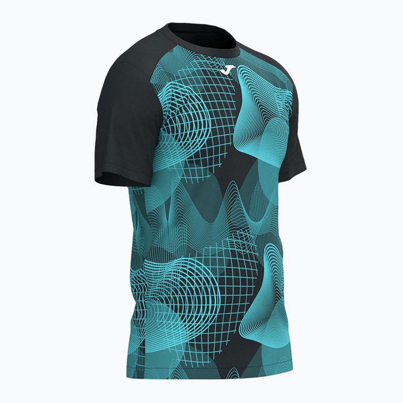 Koszulka tenisowa męska Joma Challenge black/turquoise 3