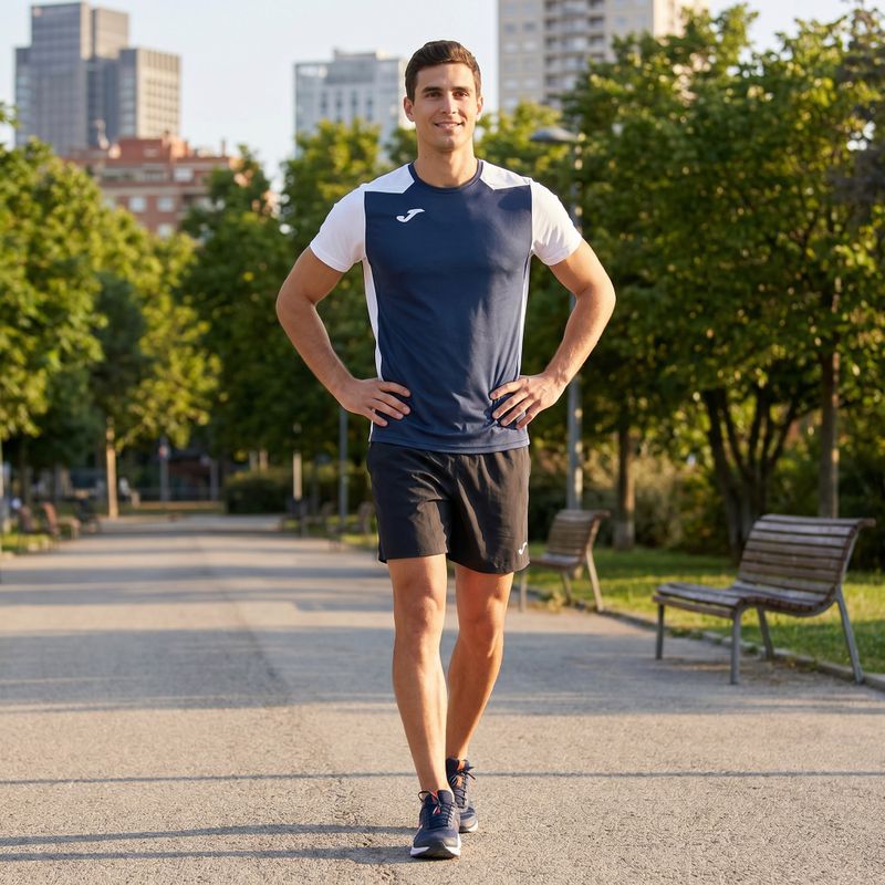 Koszulka do biegania męska Joma Record II navy/white 5