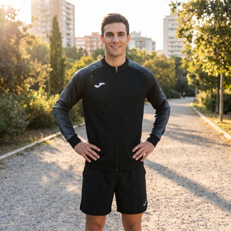 Bluza do biegania męska Joma Elite XI Full Zip black/anthracite 8