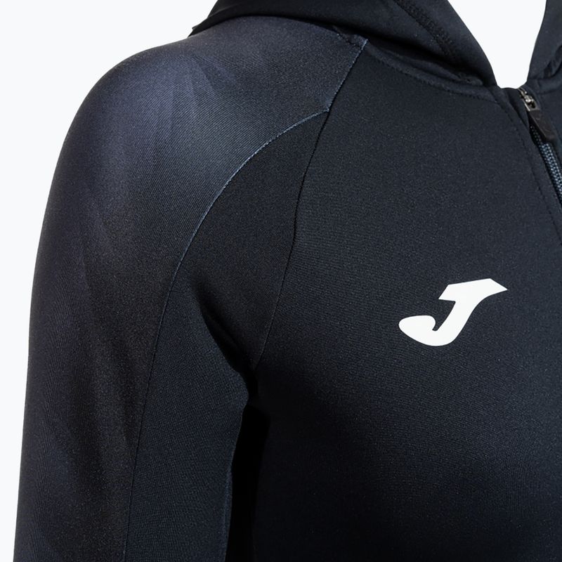 Bluza do biegania damska Joma Elite XI Hoodie black/anthracite 5