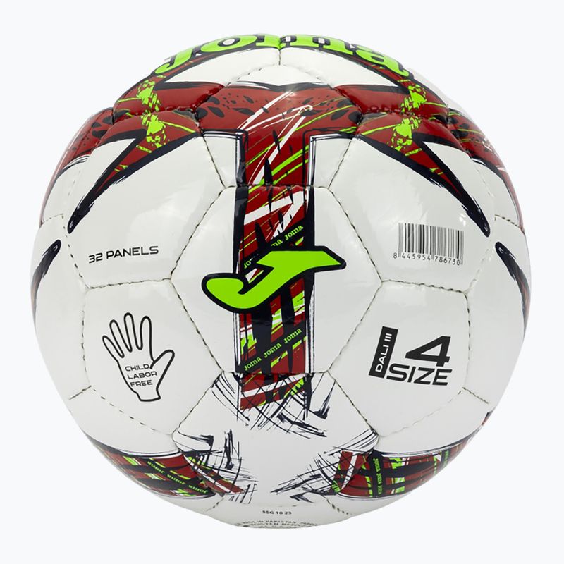 Piłka do piłki nożnej Joma Dali III red/fluor green rozmiar 3 2