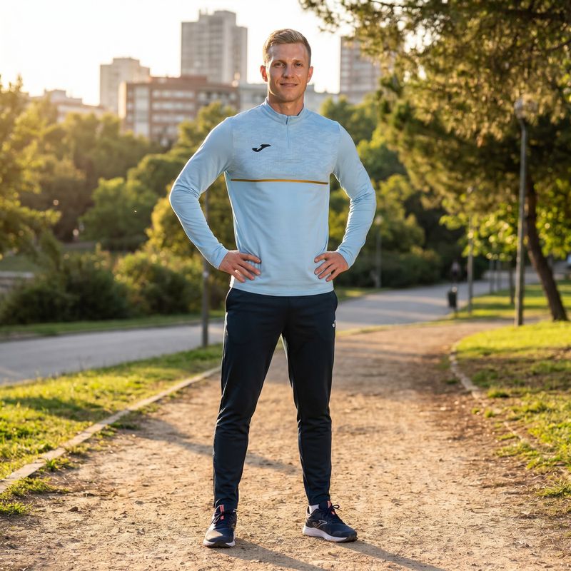 Bluza do biegania męska Joma Record III light blue 6