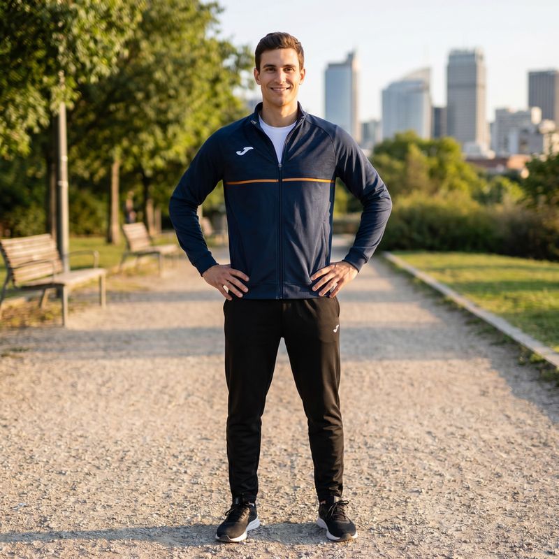 Bluza do biegania męska Joma Record III Full Zip navy 5