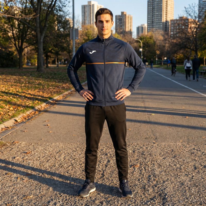 Bluza do biegania męska Joma Record III Full Zip navy 6
