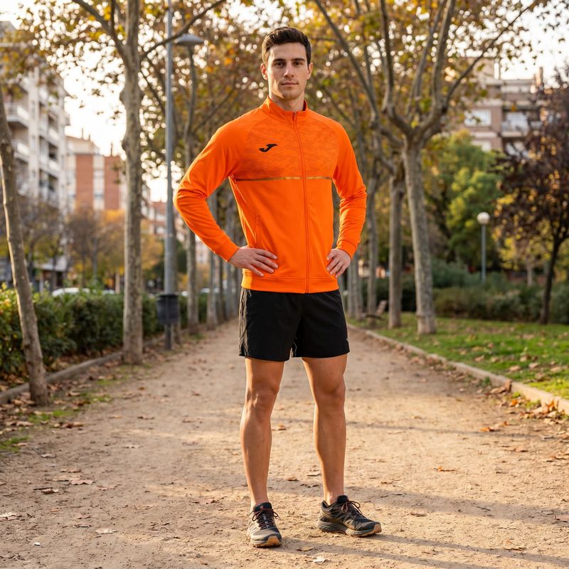 Bluza do biegania męska Joma Record III Full Zip orange 7