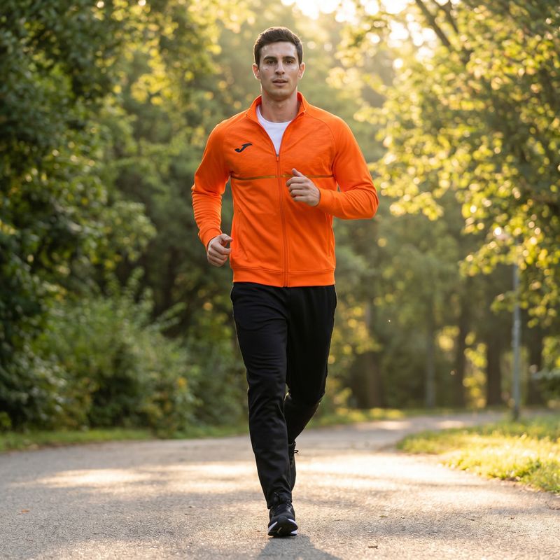 Bluza do biegania męska Joma Record III Full Zip orange 8
