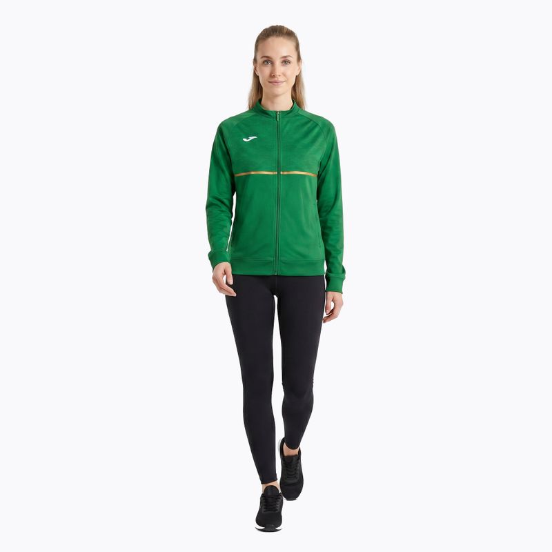 Bluza do biegania damska Joma Record III Full Zip green 2