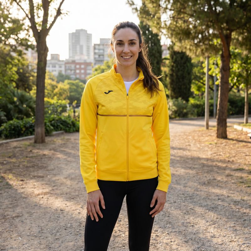 Bluza do biegania damska Joma Record III Full Zip yellow 9