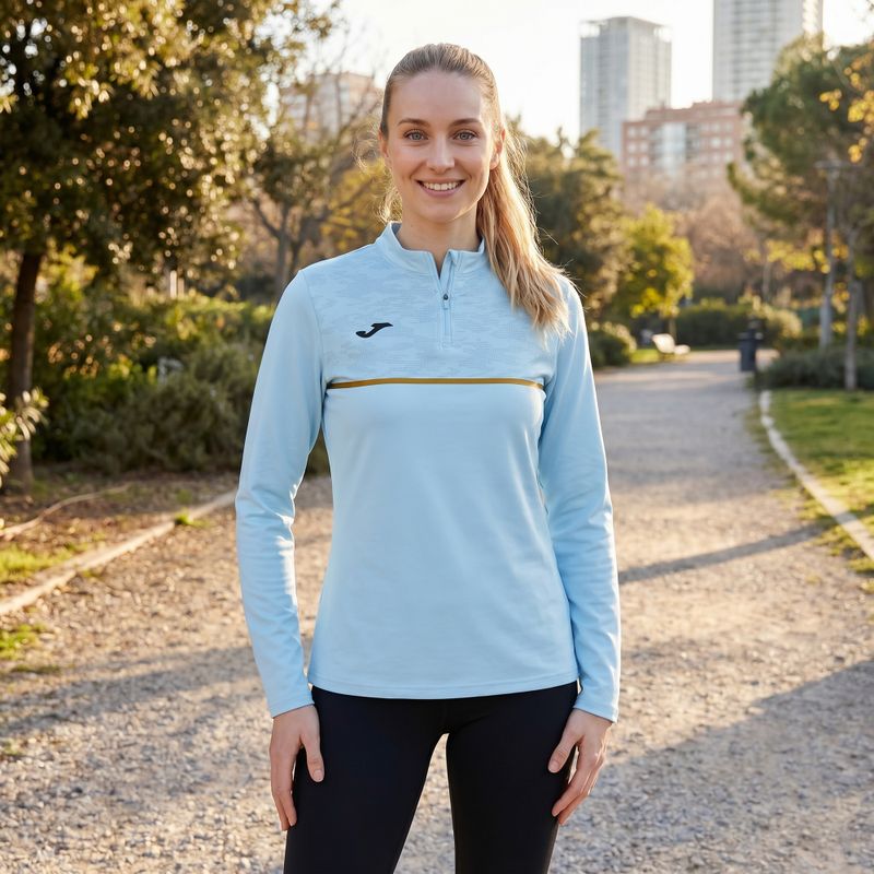 Bluza do biegania damska Joma Record III light blue 5