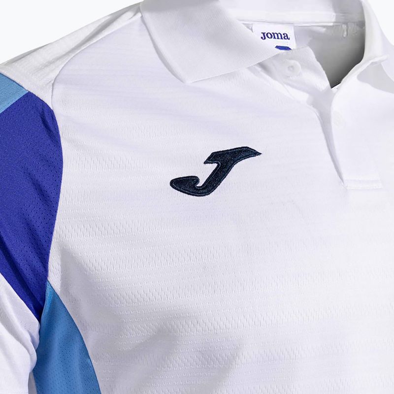 Koszulka tenisowa męska Joma Montreal white/sky blue 4