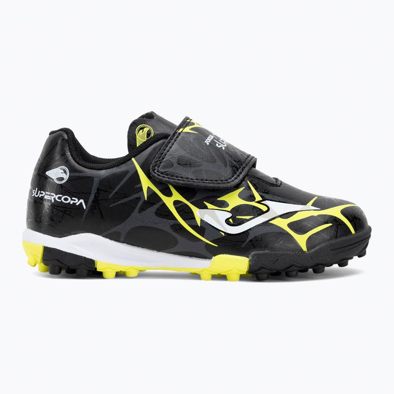 Buty piłkarskie dziecięce Joma Super Copa Jr TF black/fluor yellow 2